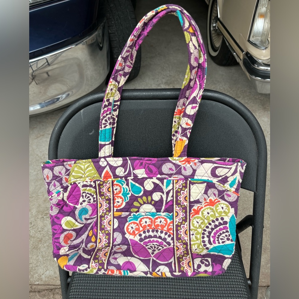 Vera Bradley plum crazy purse shoulder bag purple - Picture 2 of 9